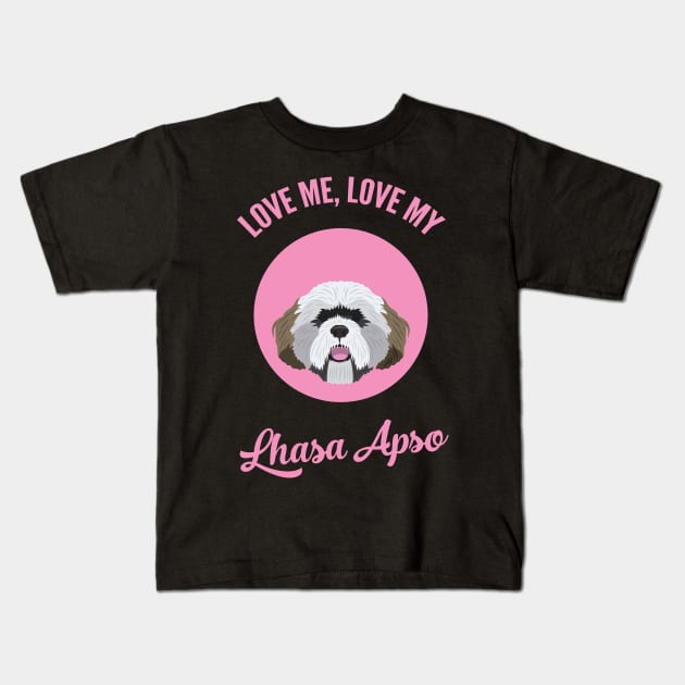 Love Me, Love My Lhasa Apso Kids T-Shirt by threeblackdots